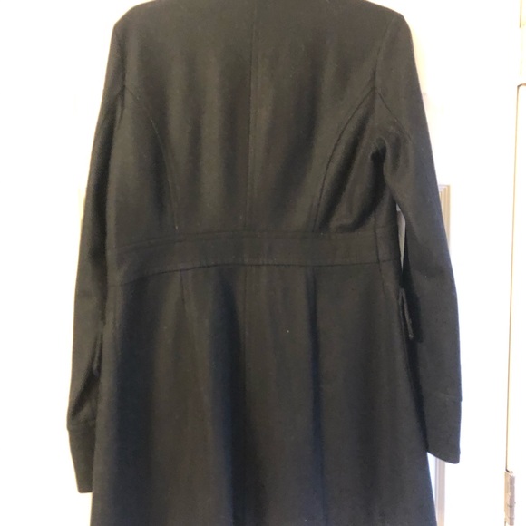 Tulle Long Wool Coat - Picture 2 of 4